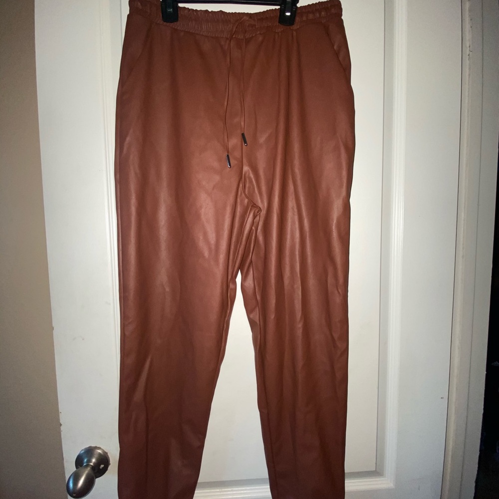 Peanut butter leather joggers